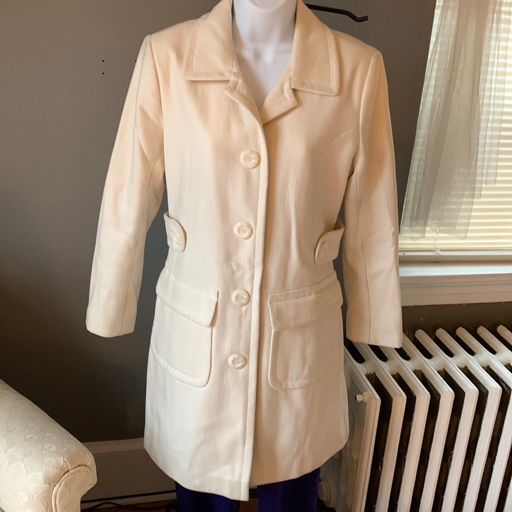 Moda International Winter White Pea Coat Gem
